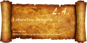 Lebovics Arnold névjegykártya